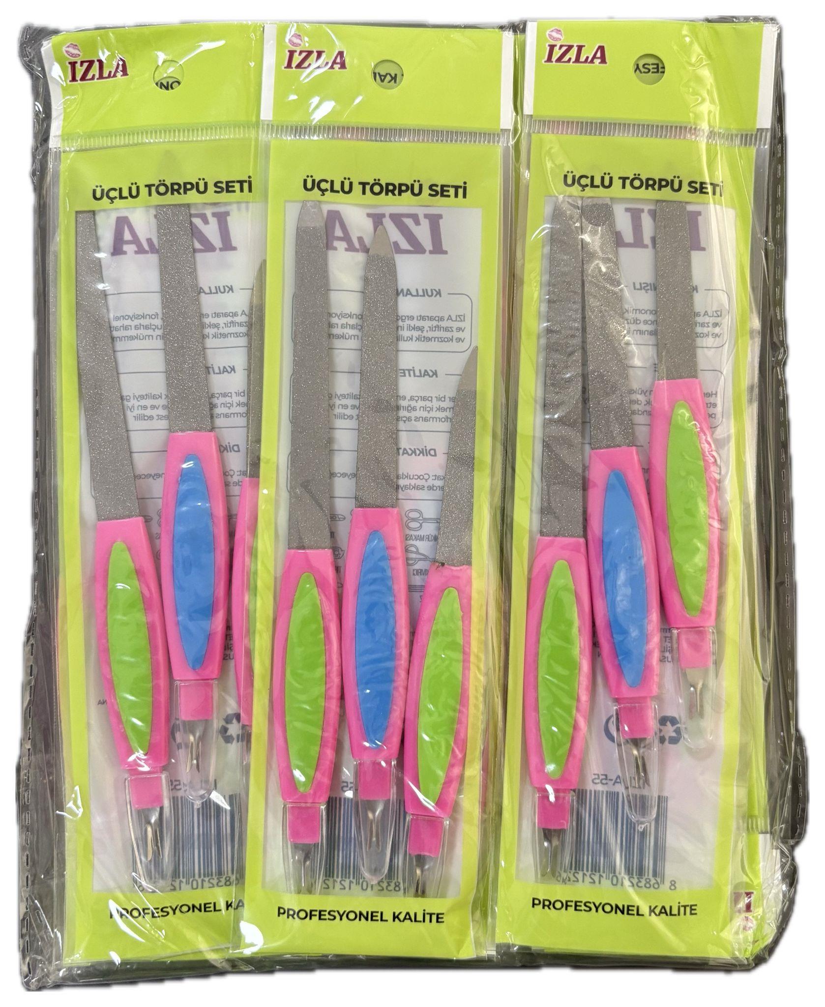 3'lü Çift Taraflı Tırnak Törpü Seti