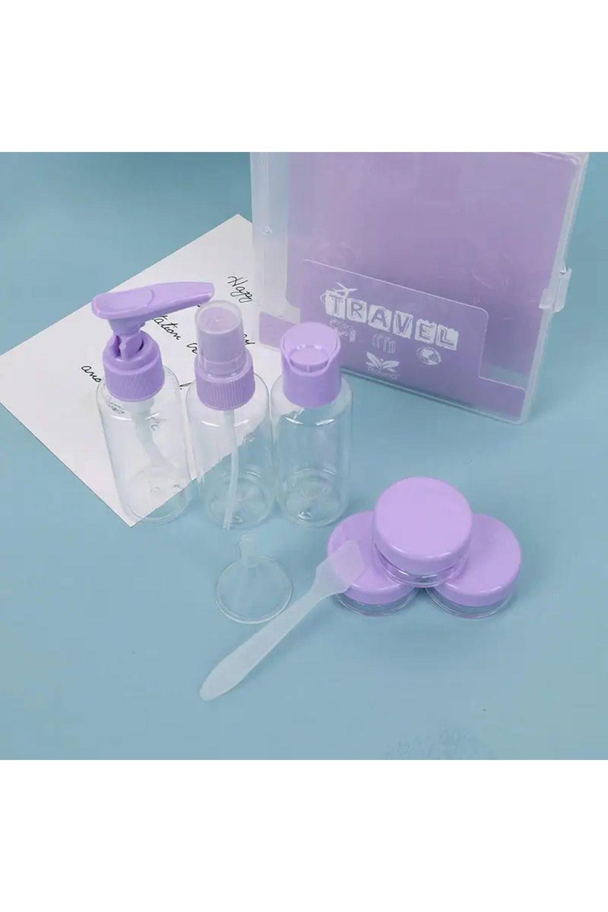 6 Parça Seyahat Tipi Kolay Taşınabilir Şişe Seti Su Geçirmez Çantalı