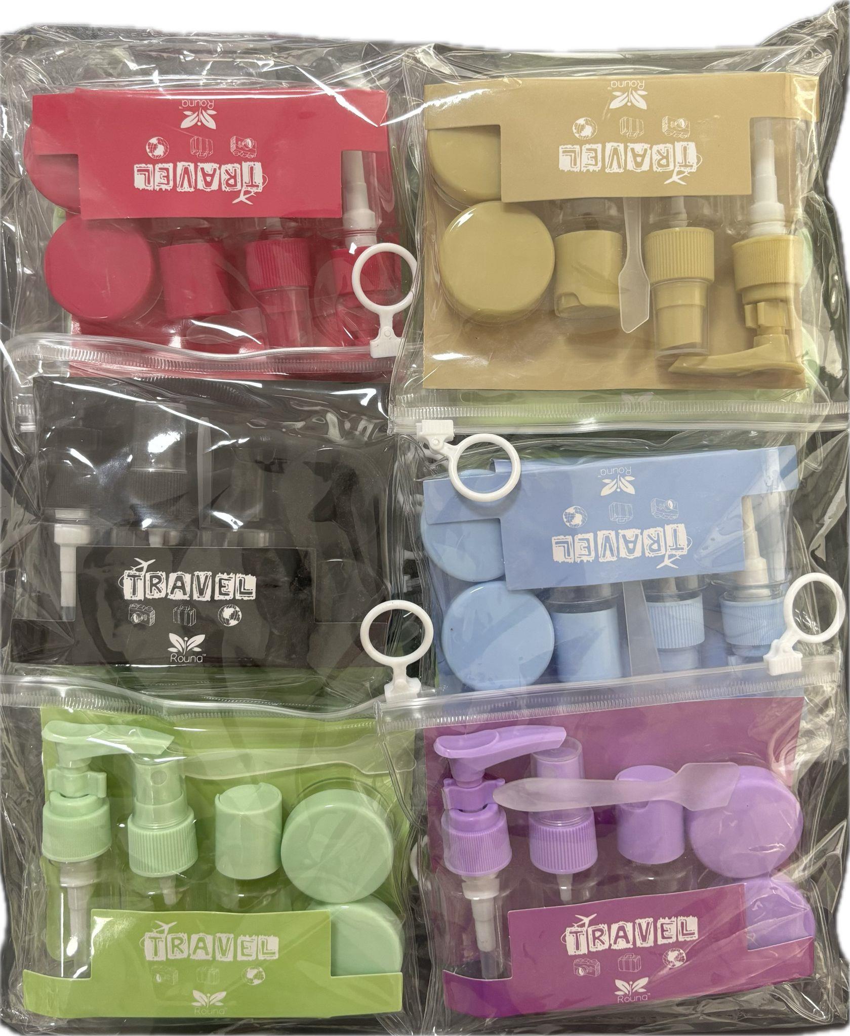 6 Parça Seyahat Tipi Kolay Taşınabilir Şişe Seti Su Geçirmez Çantalı