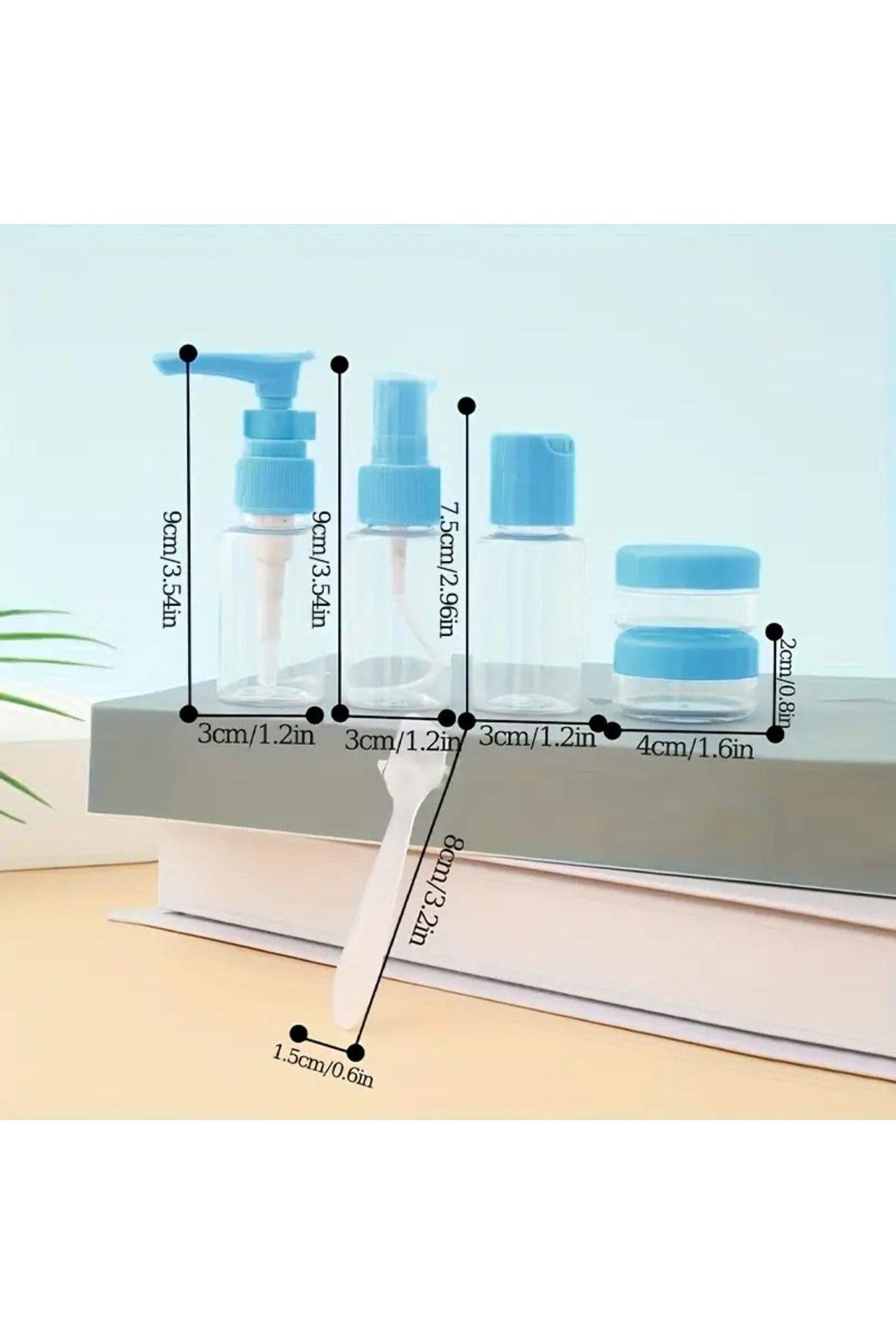 6 Parça Seyahat Tipi Kolay Taşınabilir Şişe Seti Su Geçirmez Çantalı