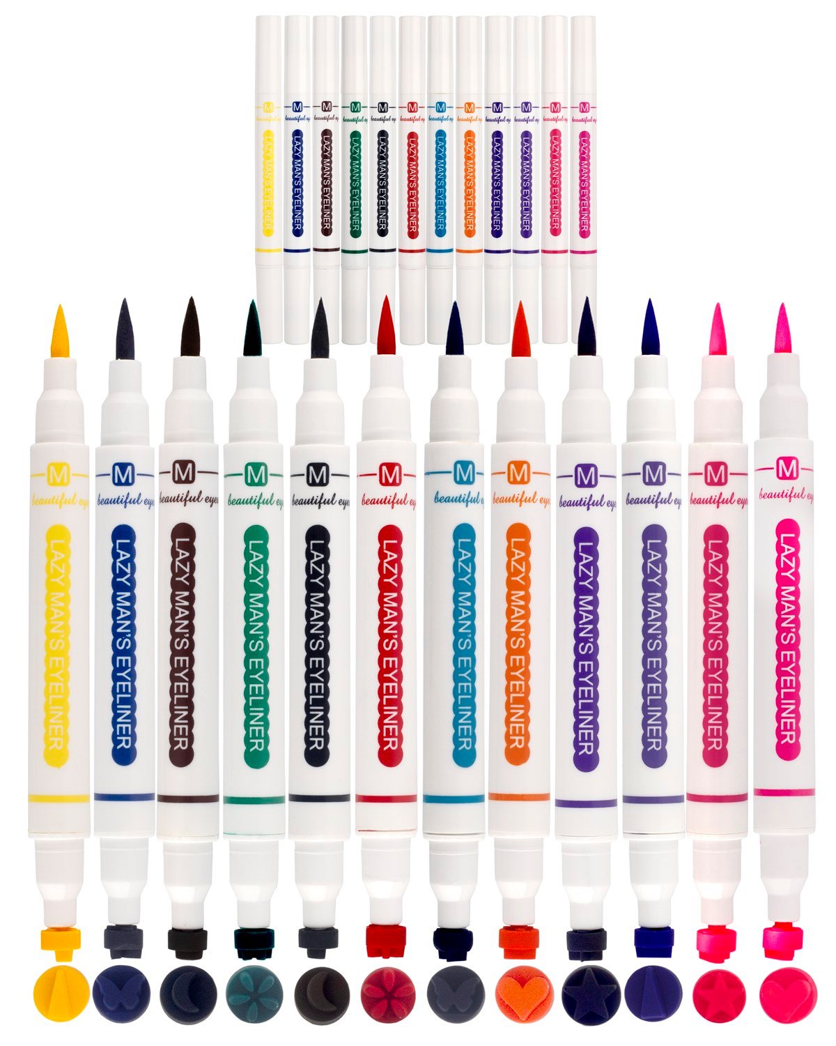 Çift Taraflı 12 Renk Pen Eyeliner Seti