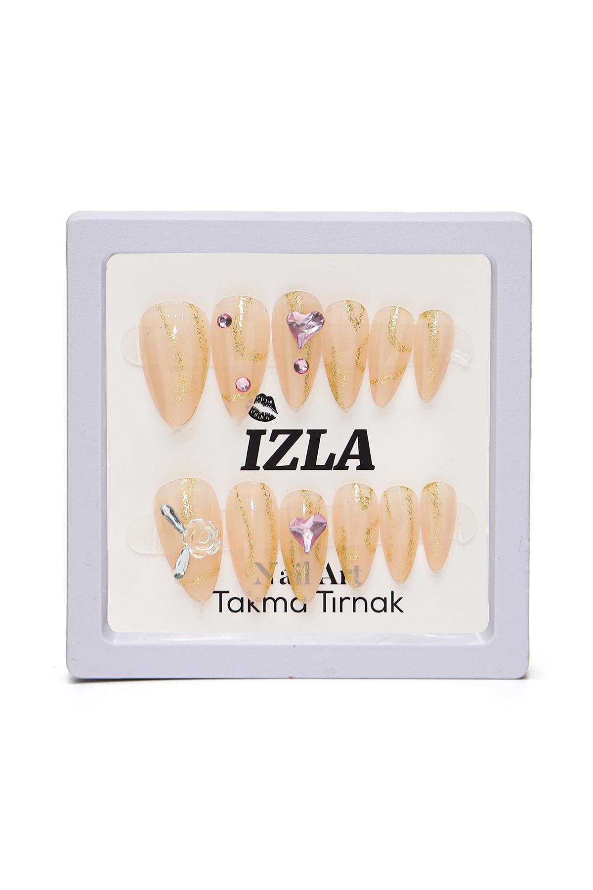 İzla 12'li Taşlı Takma Tırnak No:1