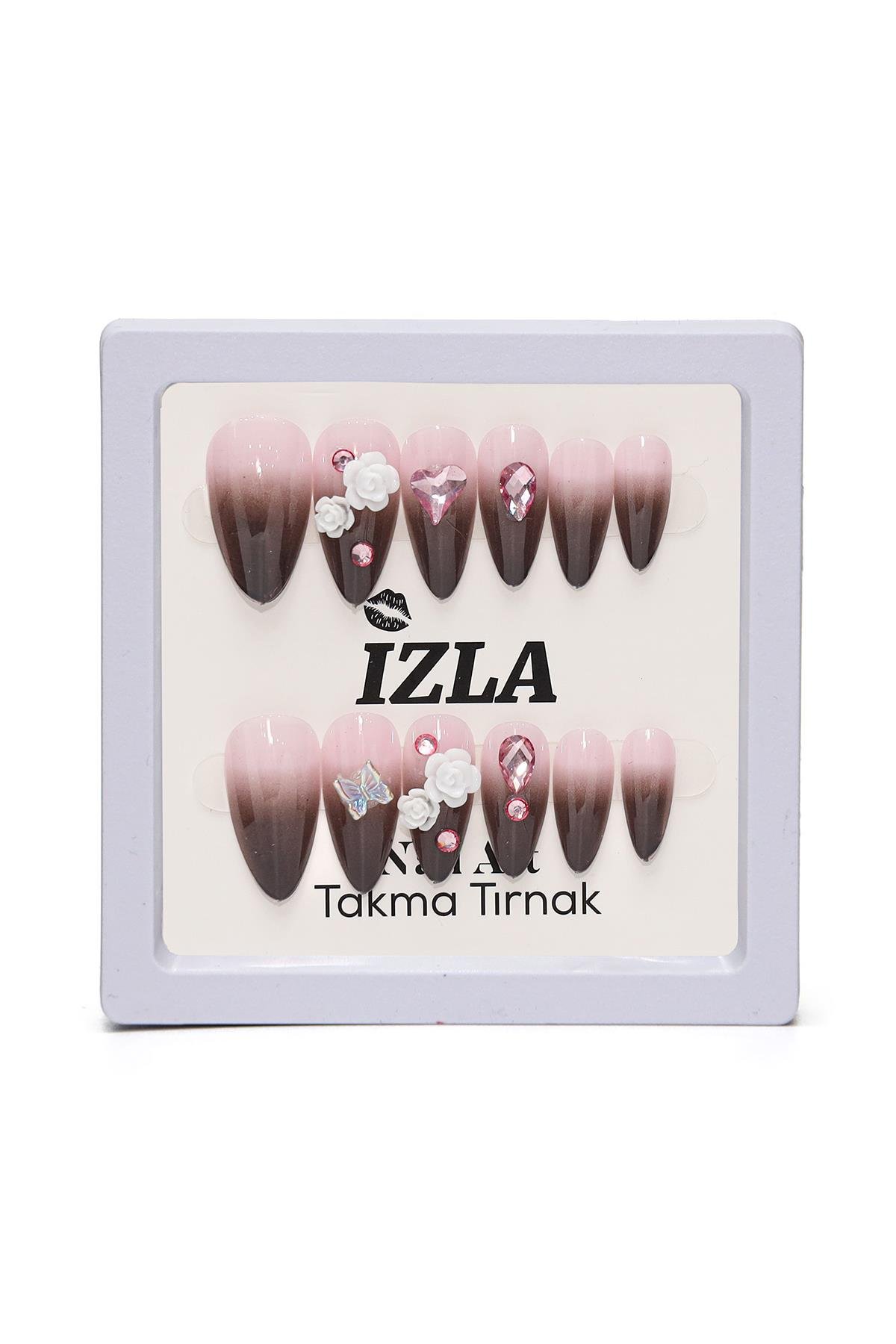 İzla 12'li Taşlı Takma Tırnak No:2