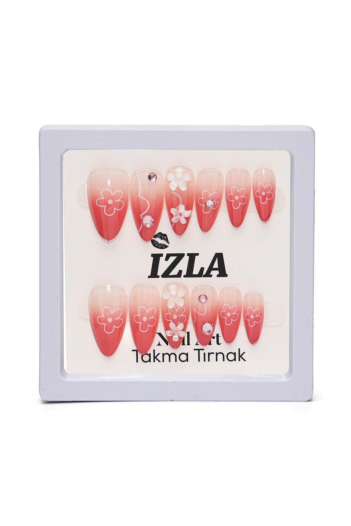 İzla 12'li Taşlı Takma Tırnak No:4