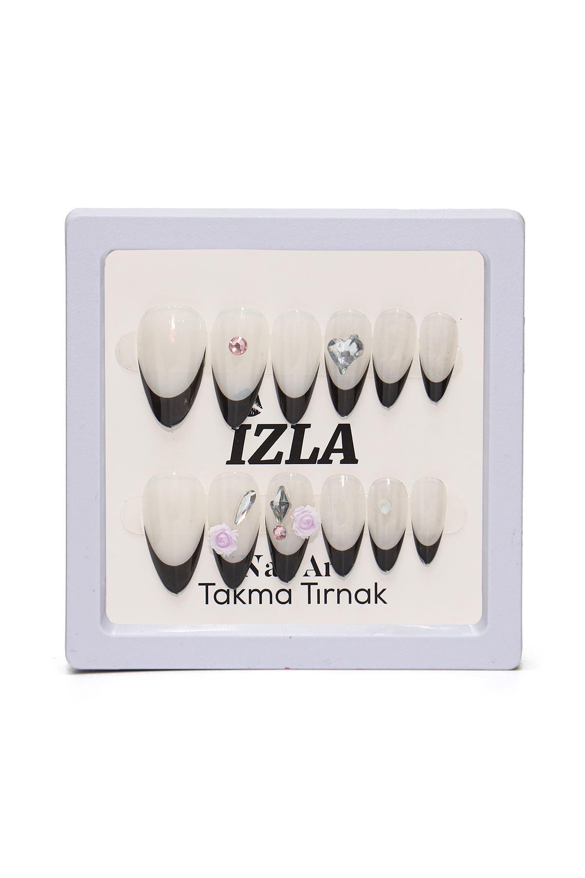 İzla 12'li Taşlı Takma Tırnak No:6