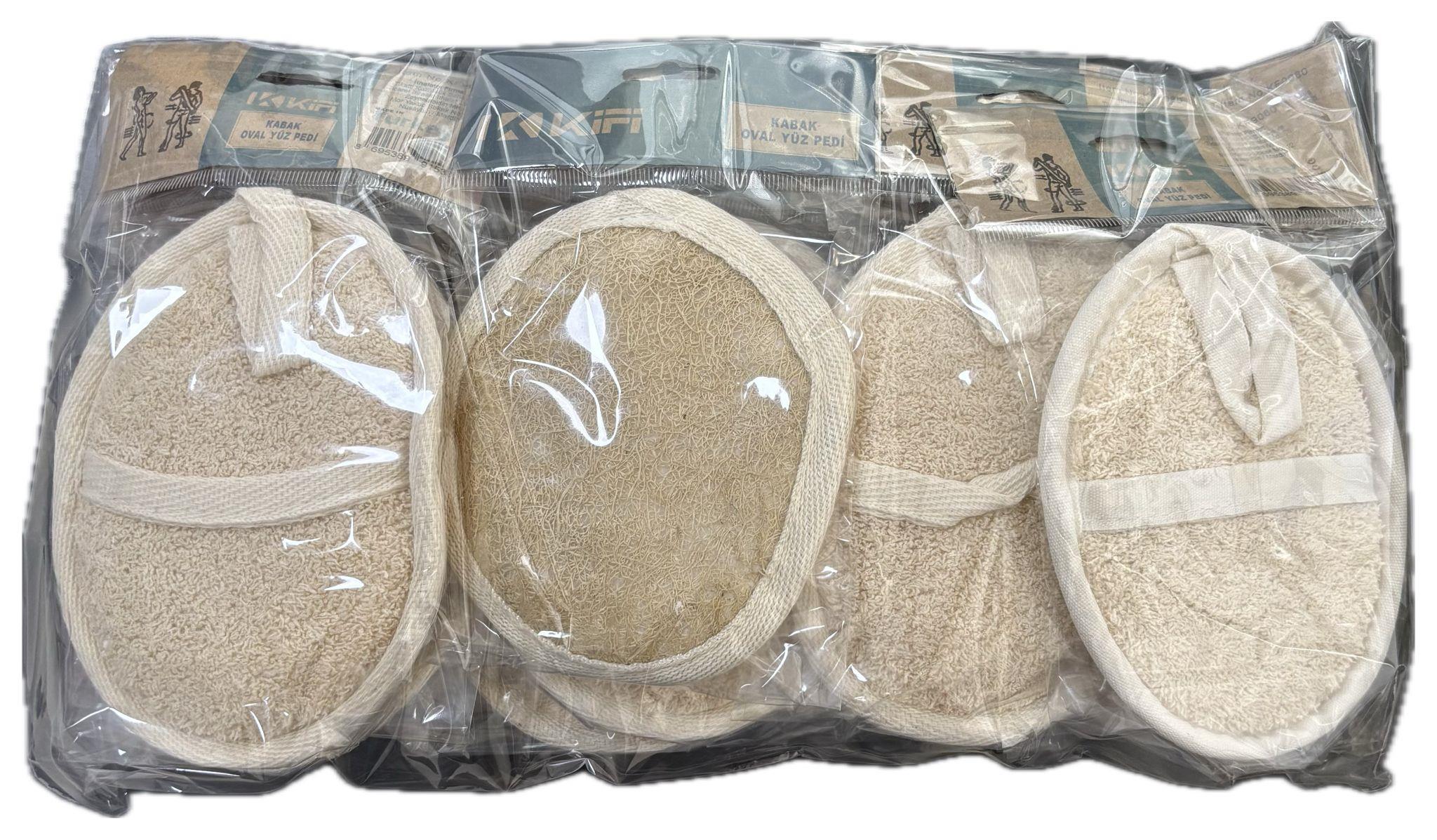 Kifi Doğal Kabak Oval Yüz Pedi - Çift Taraflı