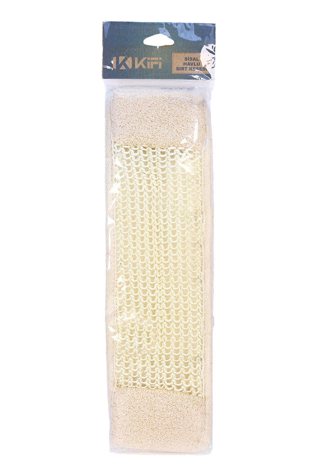 Kifi Doğal Sisal Havlu Sırt Kesesi - Çift Taraflı KF1200