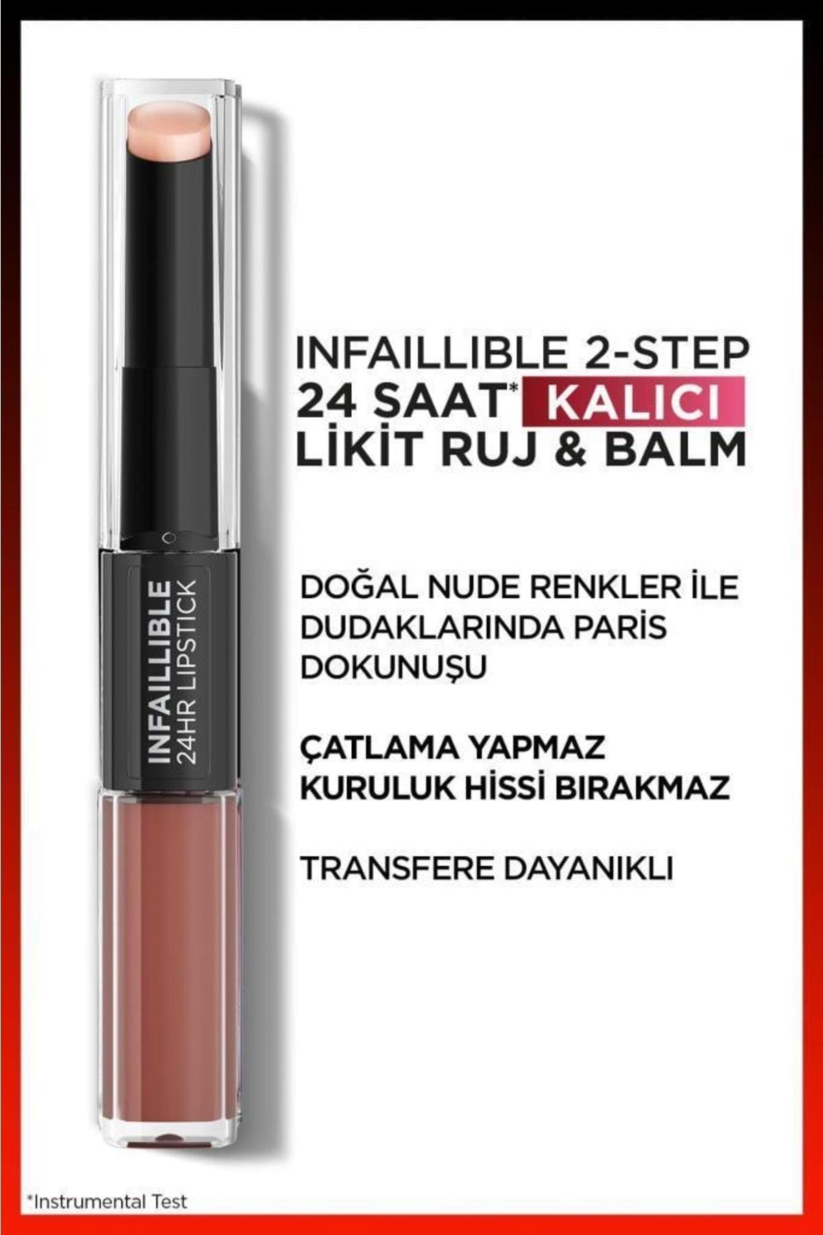 L'Oreal Paris Infaillible 2-step 24 Saat Kalıcı Likit Ruj & Balm