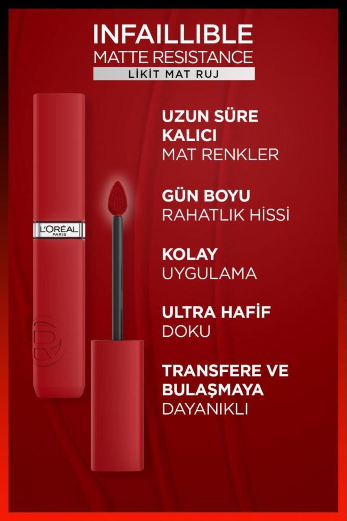 L'Oreal Paris Infaillible Matte Resistance Likit Mat Ruj