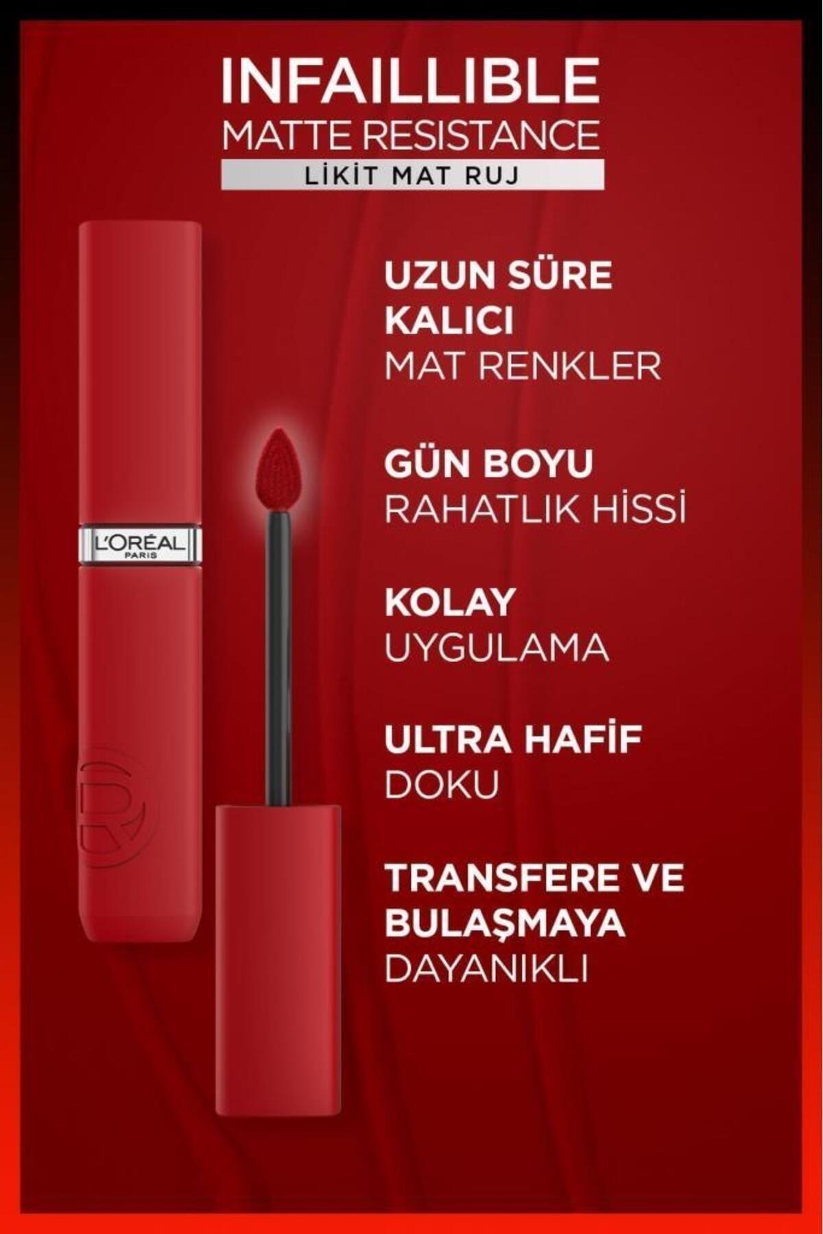L'Oreal Paris Infaillible Matte Resistance Likit Mat Ruj