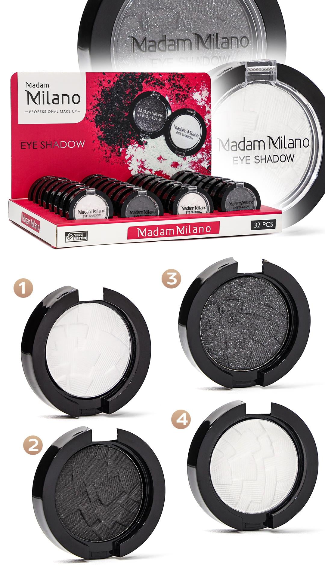 Madam Milano Tekli Göz Farı Işıltılı Beyaz