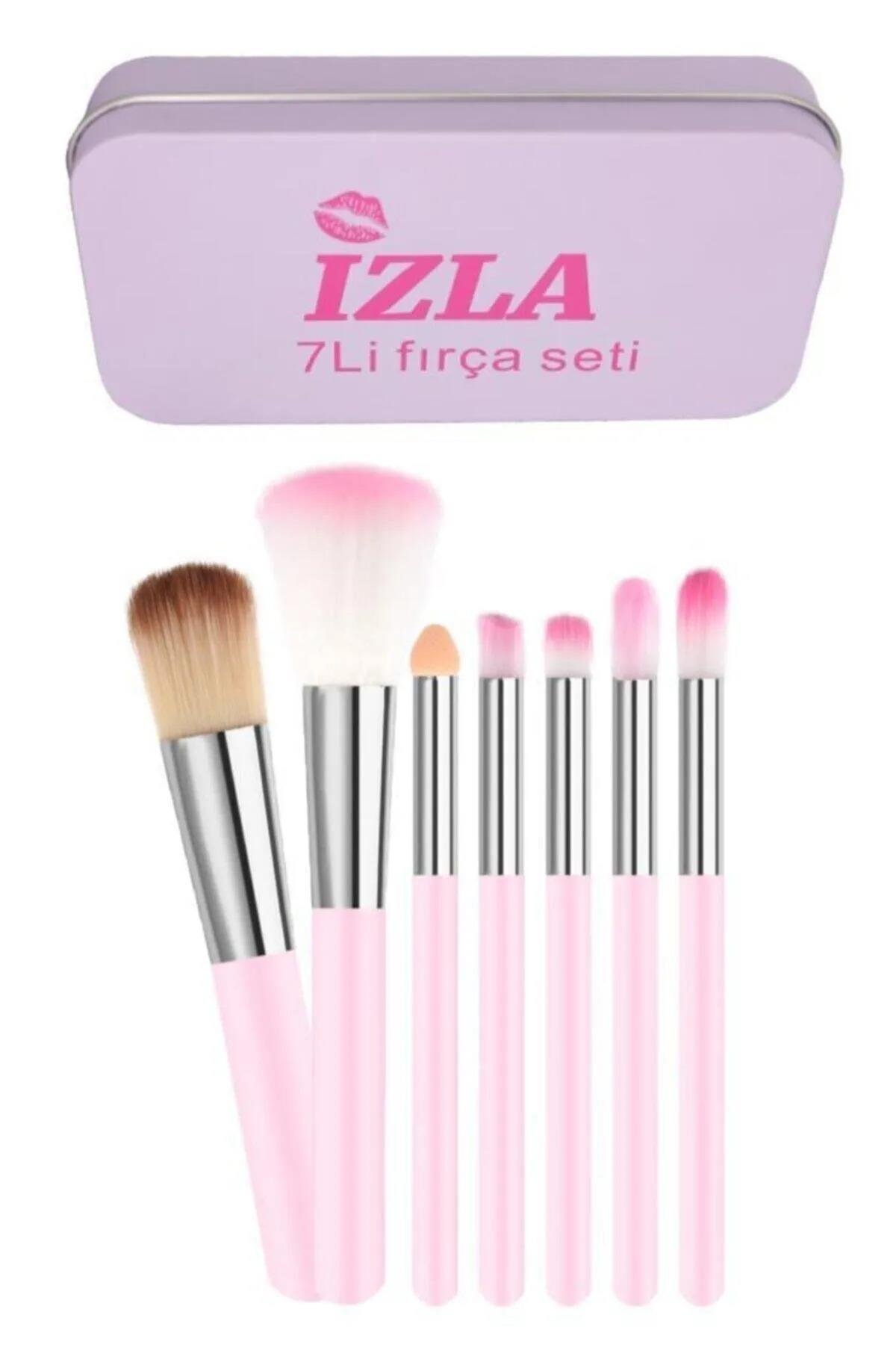 Metal Kutulu Pembe 7'li Fırça Seti