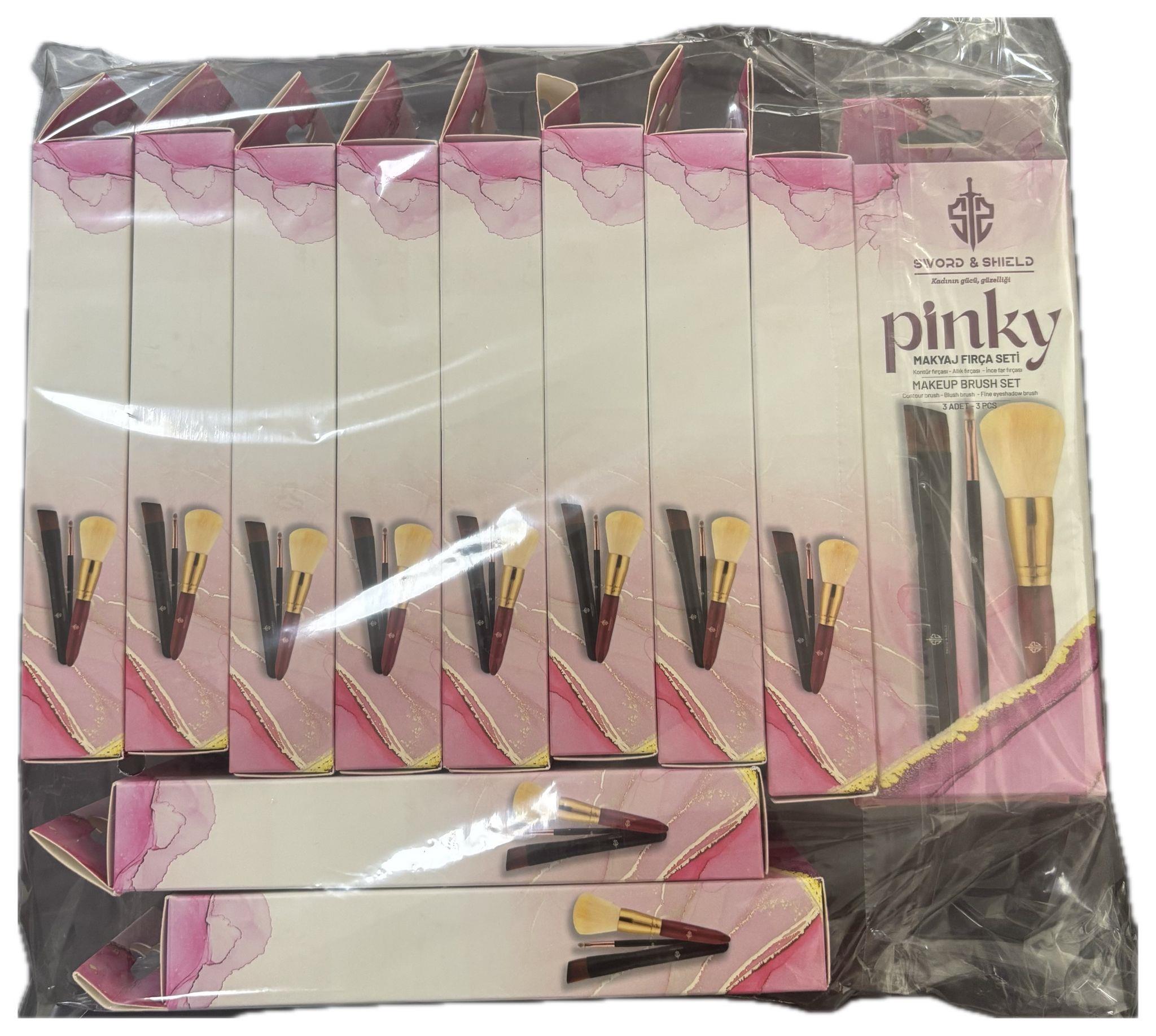 Pinky 3'lü Makyaj Fırçası Seti