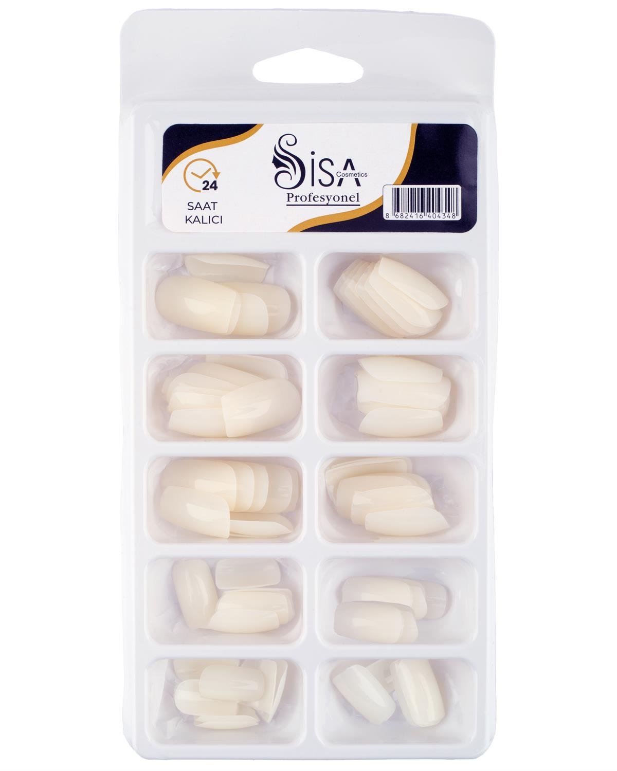 Profesyonel 100'lü Kutulu Badem Kırık Beyaz Takma Tırnak