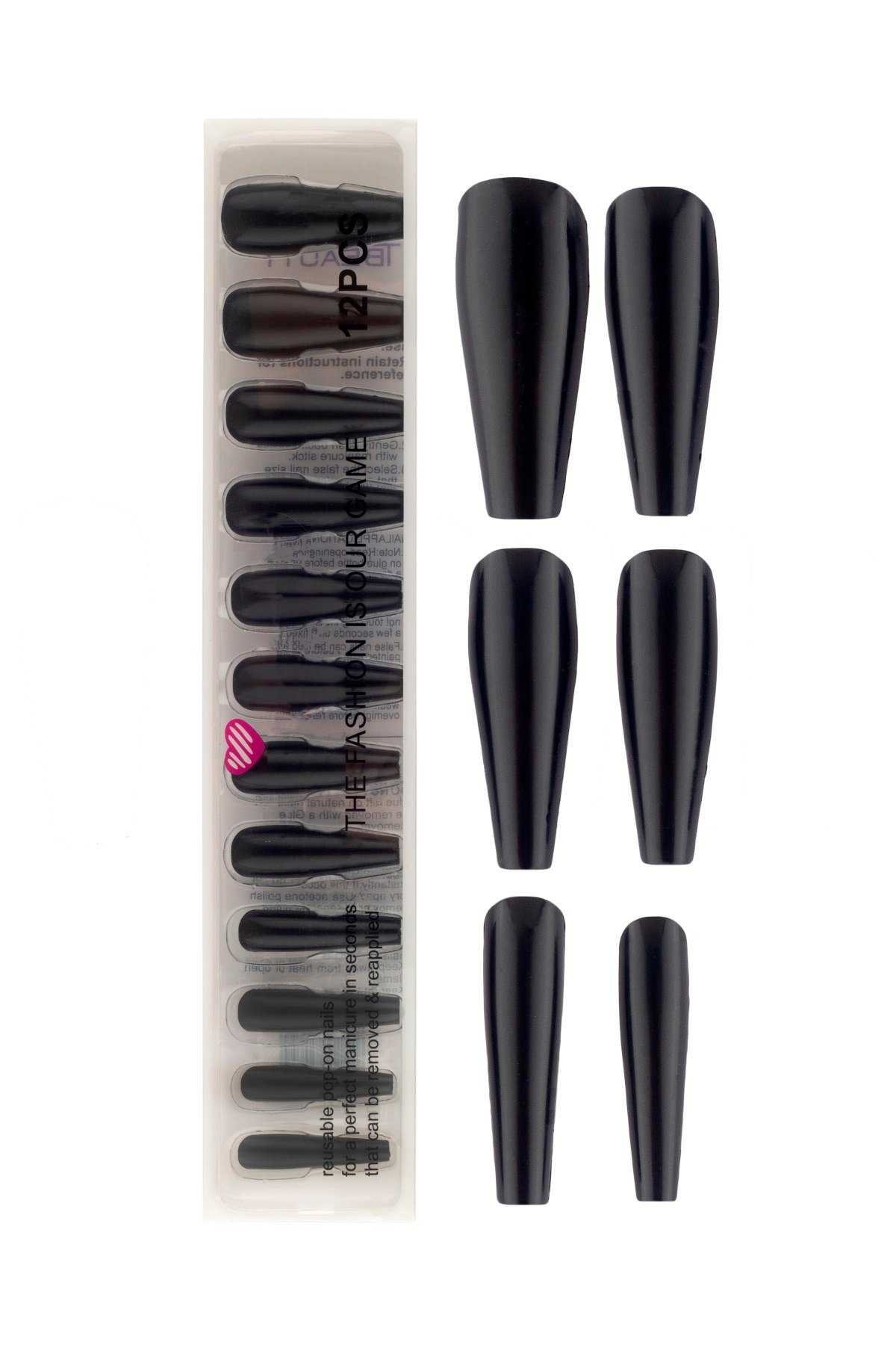 Takma Tırnak Balerin Siyah