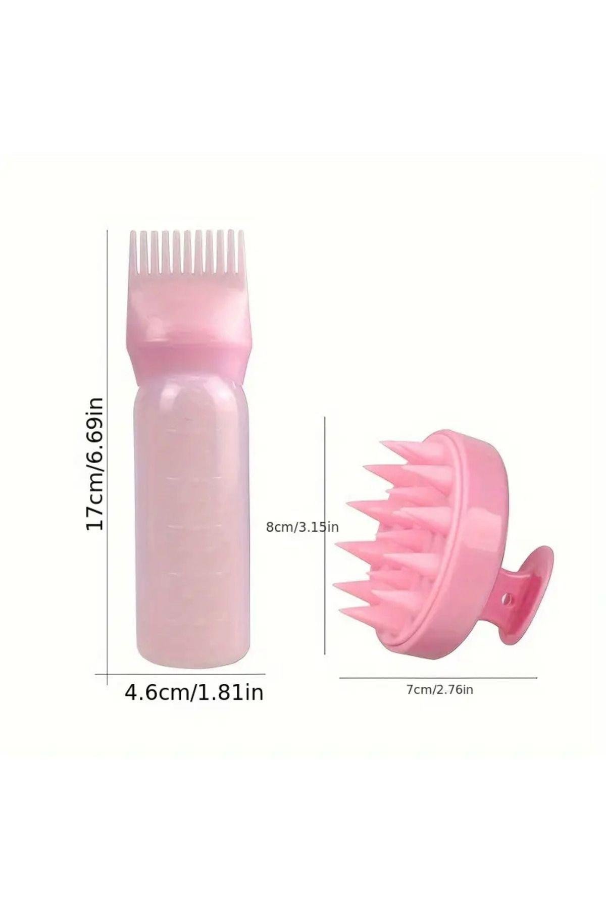 Taraklı Saç Boyama Şişesi Saç Bakım Yağı Uygulama Şişesi Ve Saç Masaj Tarağı 2 Li Saç Bakım Paketi