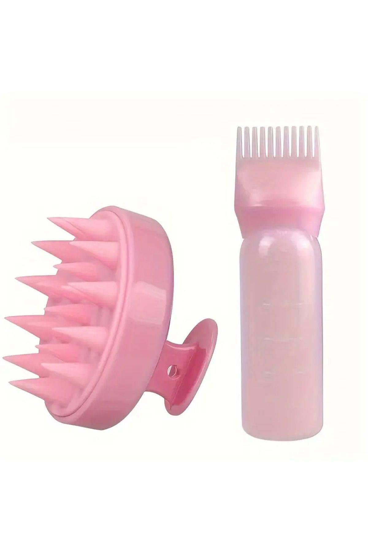 Taraklı Saç Boyama Şişesi Saç Bakım Yağı Uygulama Şişesi Ve Saç Masaj Tarağı 2 Li Saç Bakım Paketi