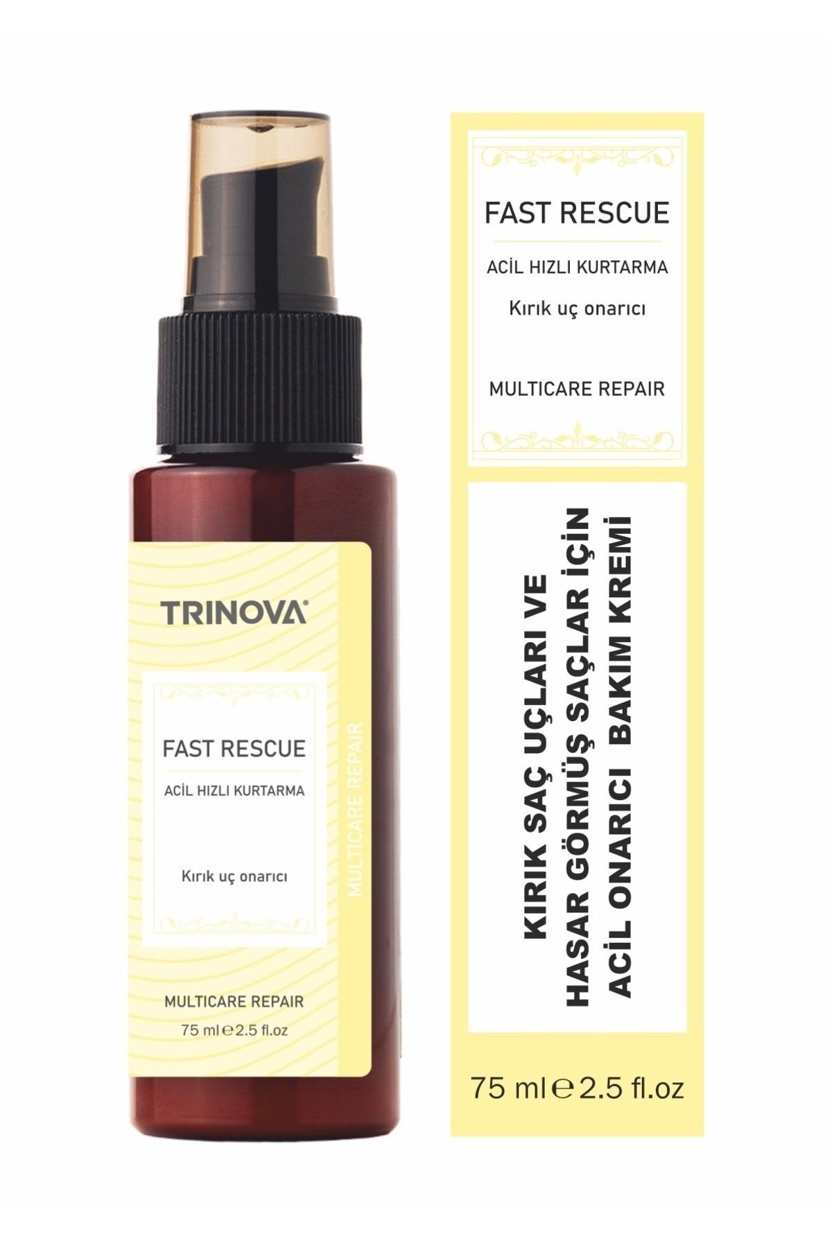 Trinova Acil Kurtarma Kırık Uç Onarıcı Saç Bakım Kremi 75ml
