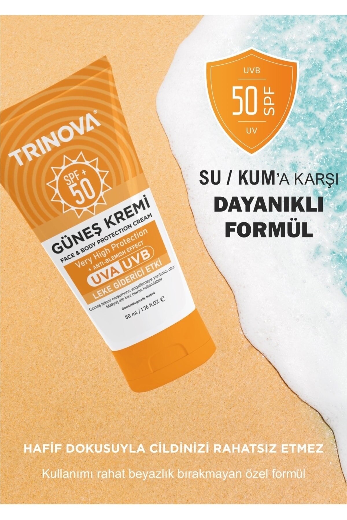Trinova Leke Karşıtı Spf +50 Güneş Kremi 50ml 