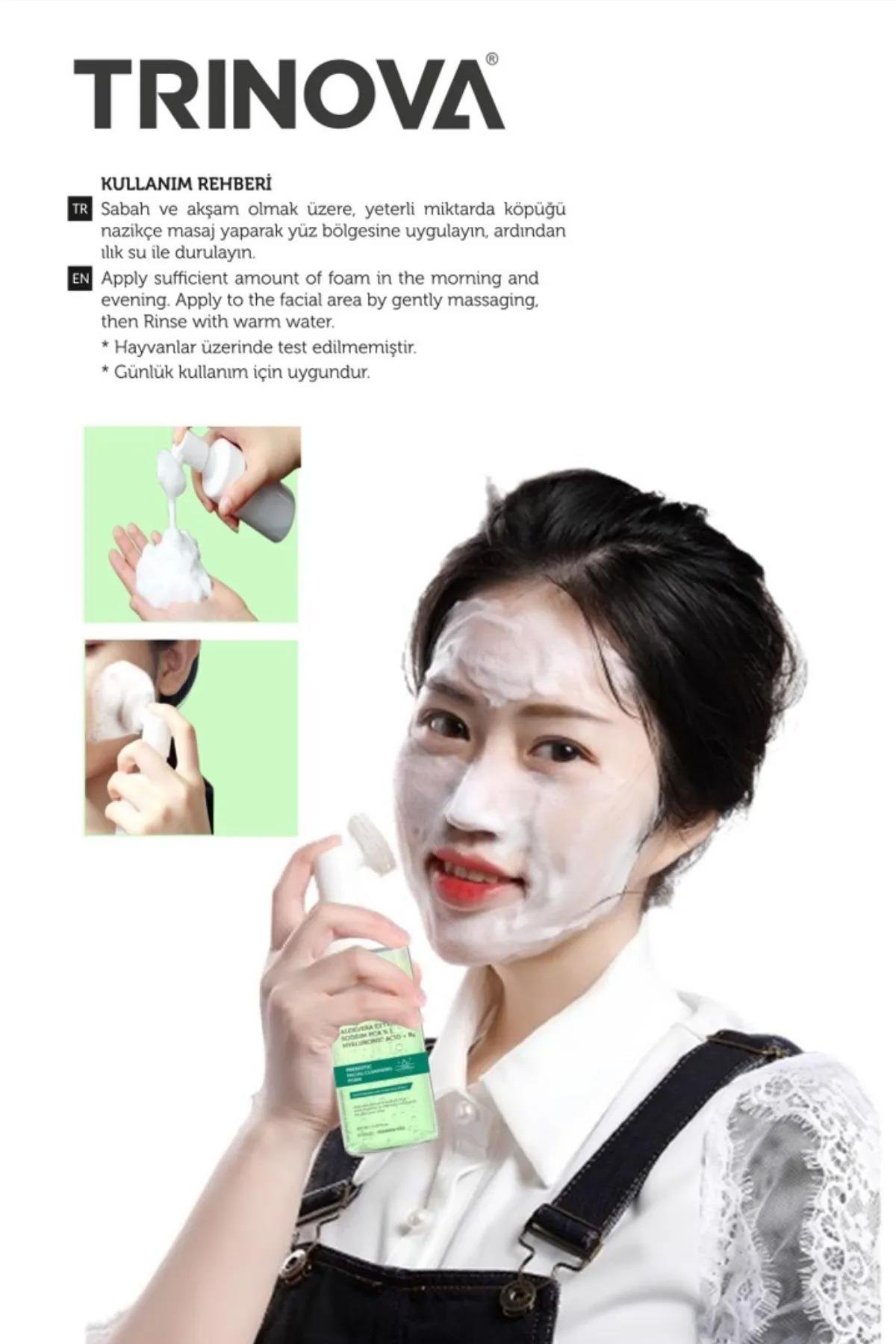 Trinova Prebiyotil Aloevera Yüz Temizleme Köpüğü 165 ml