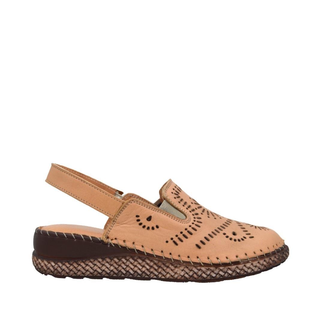 ComfortOrtopedia Kadın Deri Comfort Sabo Sandalet 2031 BEJ