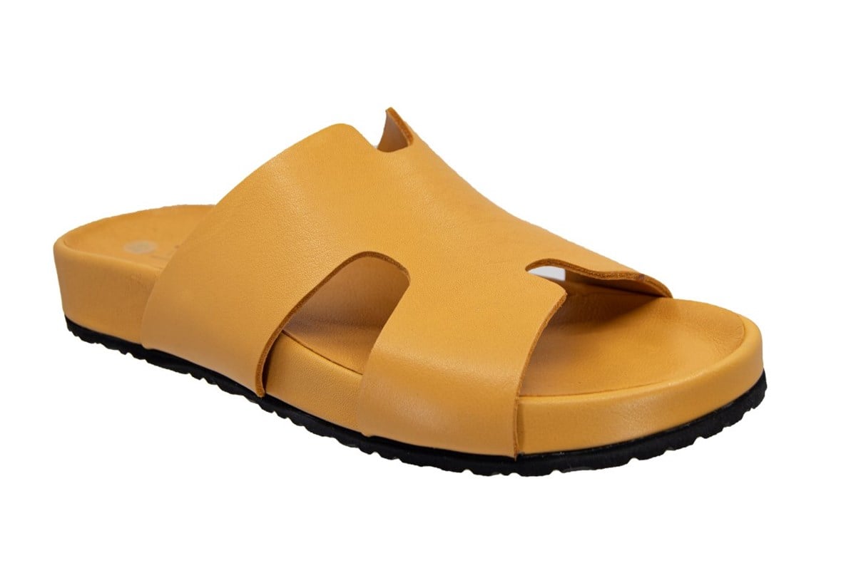 Deri TerliklerKadın Anatomik Deri Terlik 1733 SARI