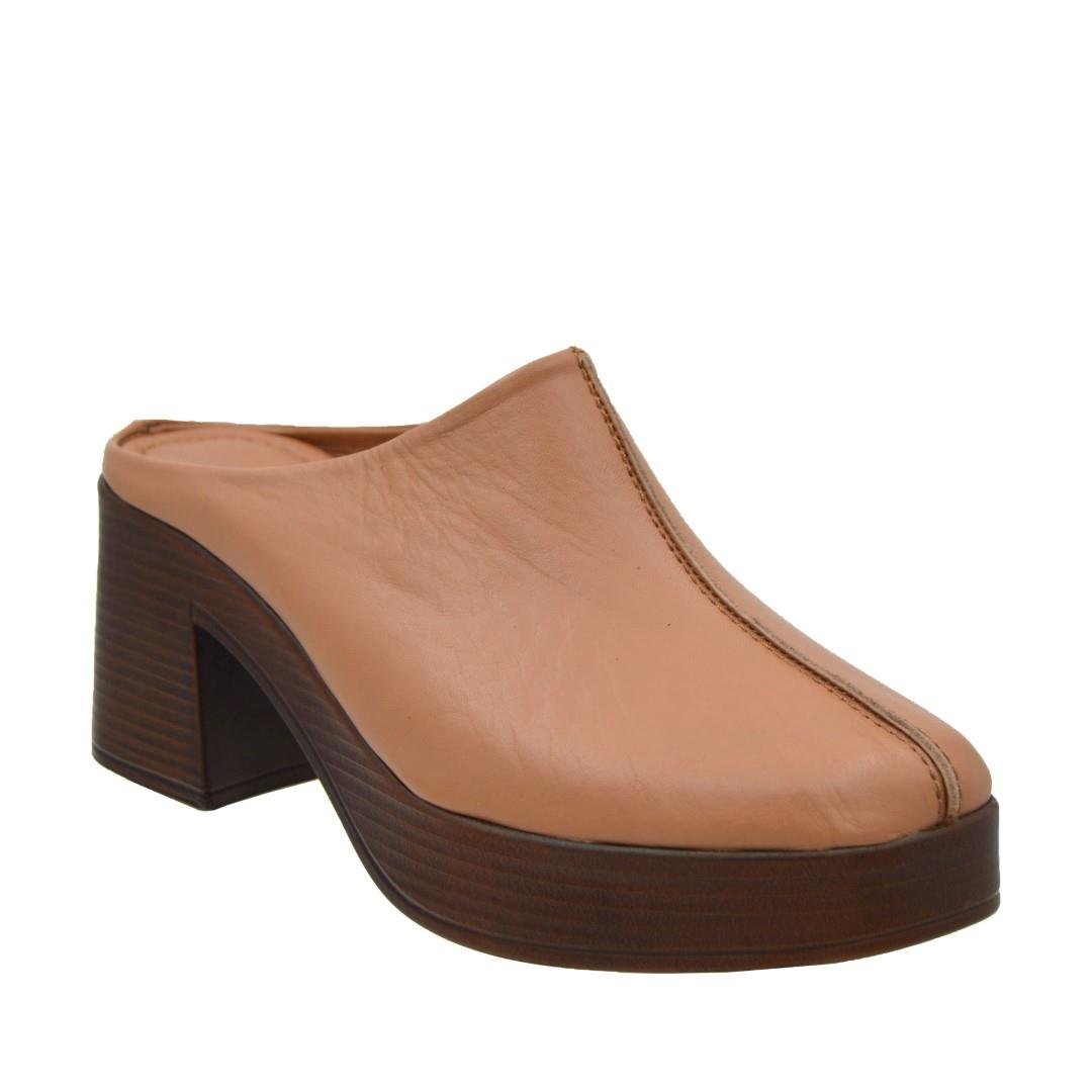 KategorisizOrtopedia Dolgu Topuk Sabo Hakiki Deri Kadın Terlik 2201 CAMEL