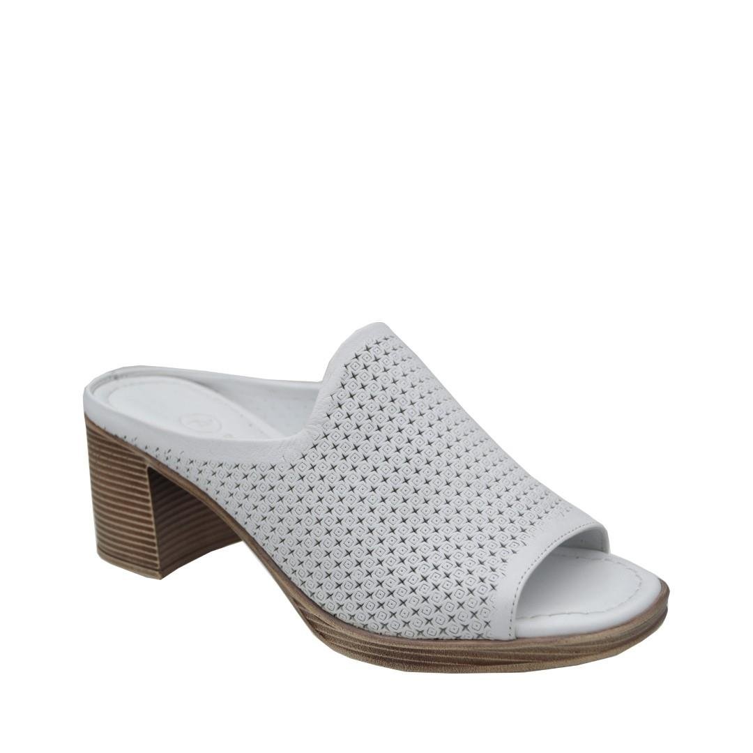 KategorisizOrtopedia Kadın Hakiki Deri Dolgu Topuklu Terlik 2197 BEYAZ