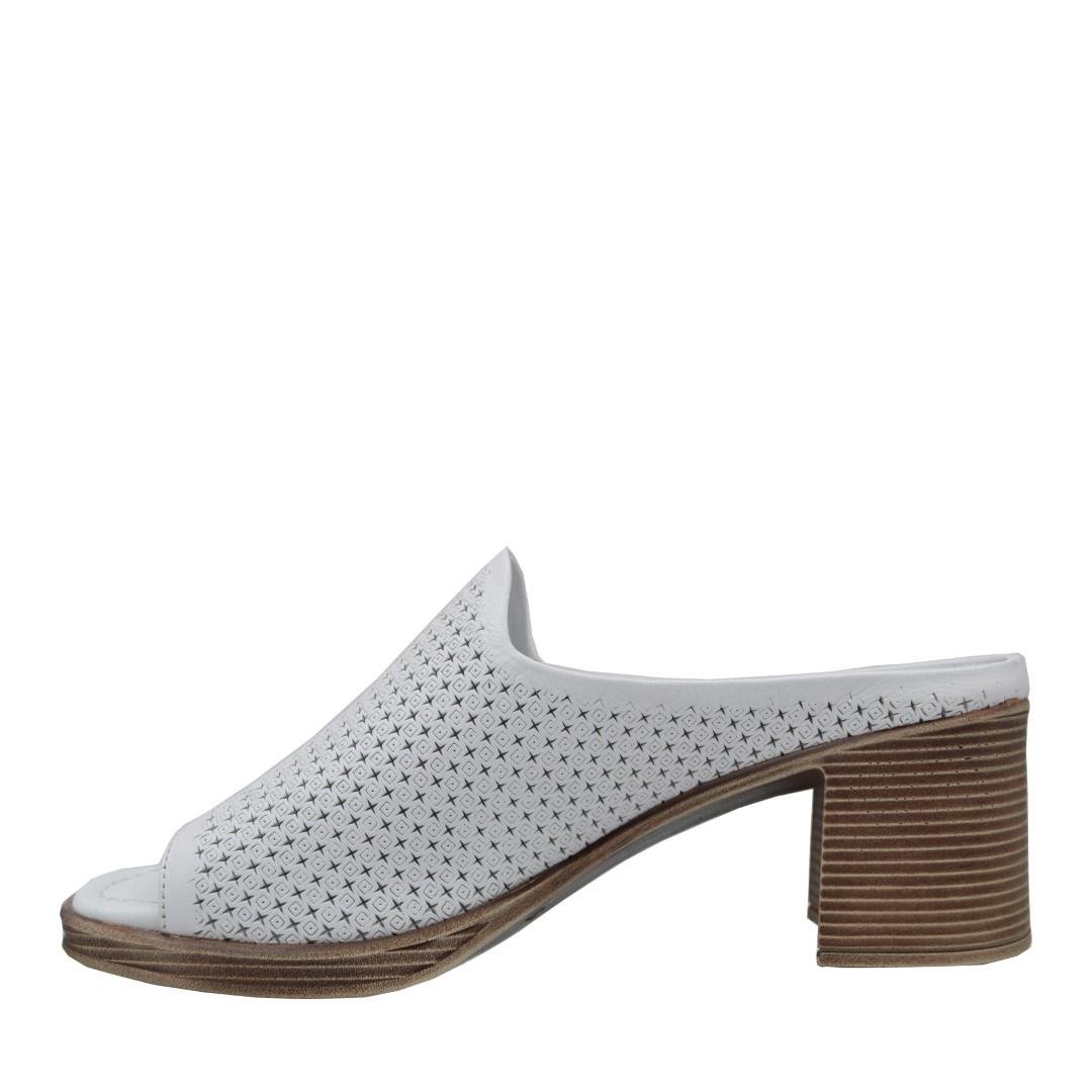 KategorisizOrtopedia Kadın Hakiki Deri Dolgu Topuklu Terlik 2197 BEYAZ