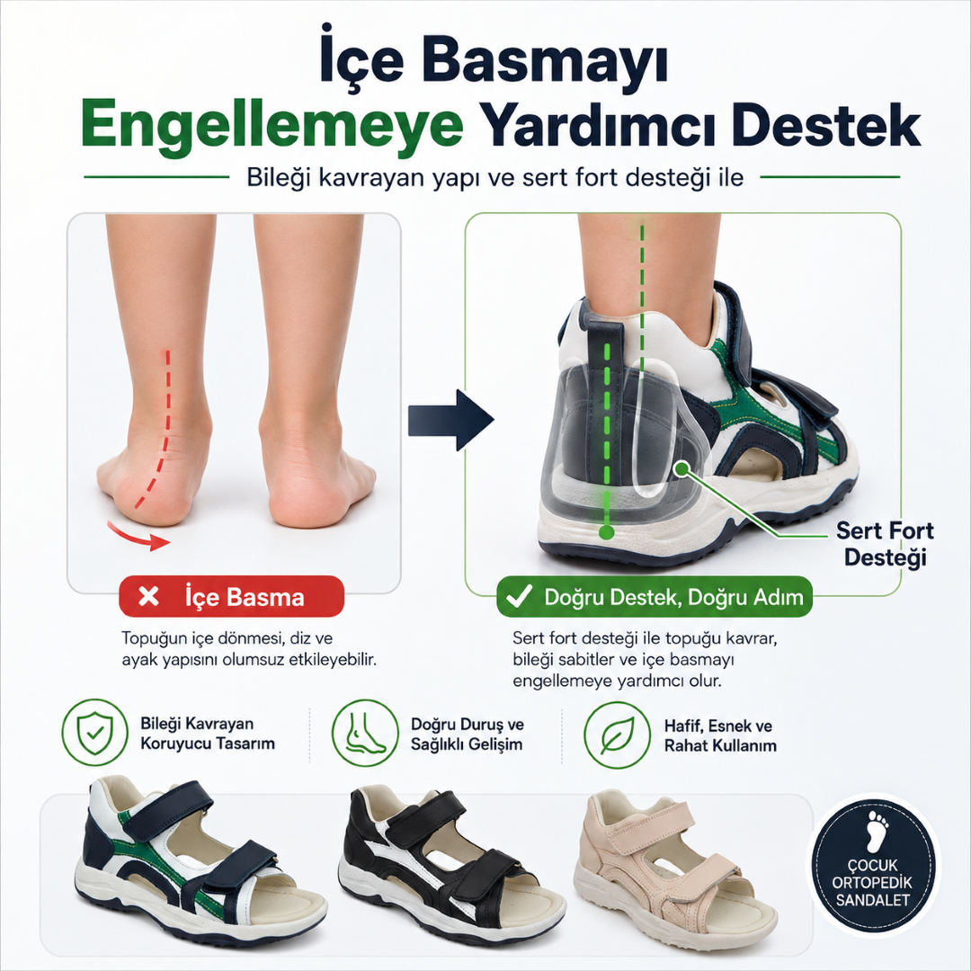 KategorisizOrtopedia Tam Ortopedik İçe Basmayı Engelleyen Sandalet 2330 SİYAH - BEYAZ
