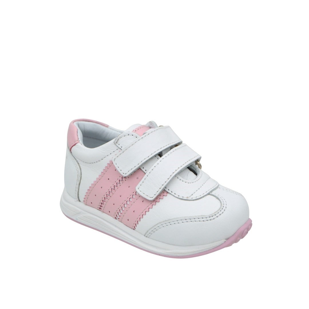 KategorisizOrtopedik Deri Bebek Spor Ayakkabı Kavis Destekli 2295 (21-30) BEYAZ - PEMBE