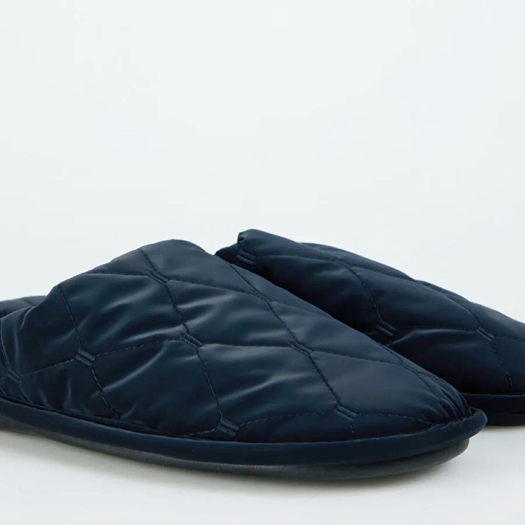 KategorisizPeluche Erkek Çanak Ev Terliği LACİVERT BAKLAVA DESEN