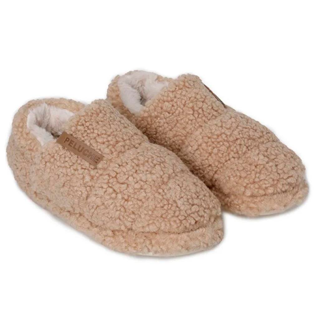 KategorisizPeluche Teddy Kadın Ev Terliği CAMEL