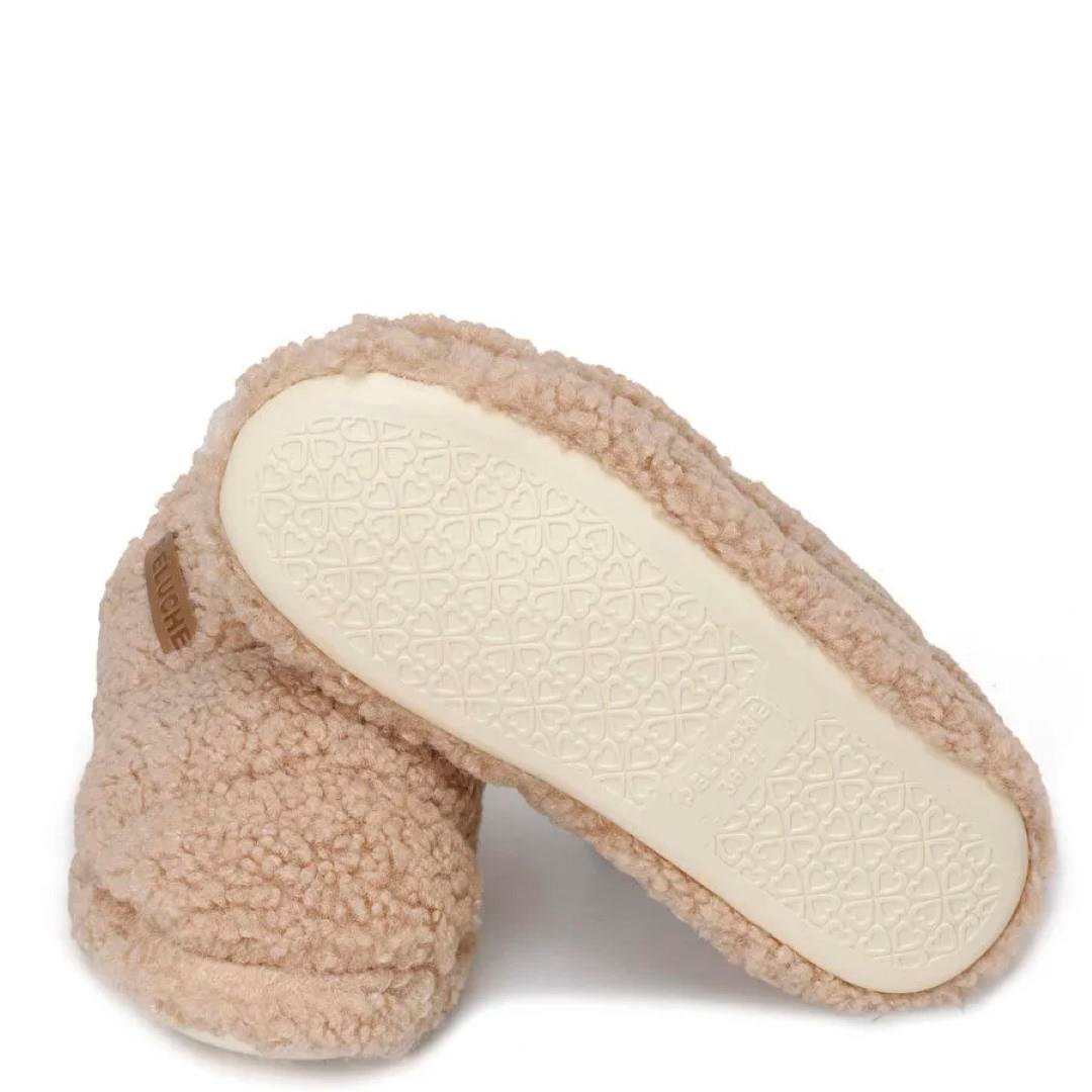 KategorisizPeluche Teddy Kadın Ev Terliği CAMEL