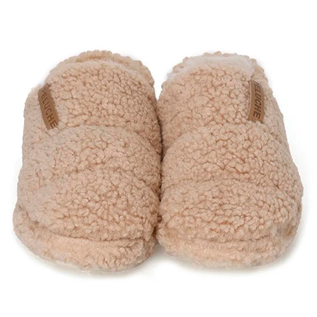 KategorisizPeluche Teddy Kadın Ev Terliği CAMEL