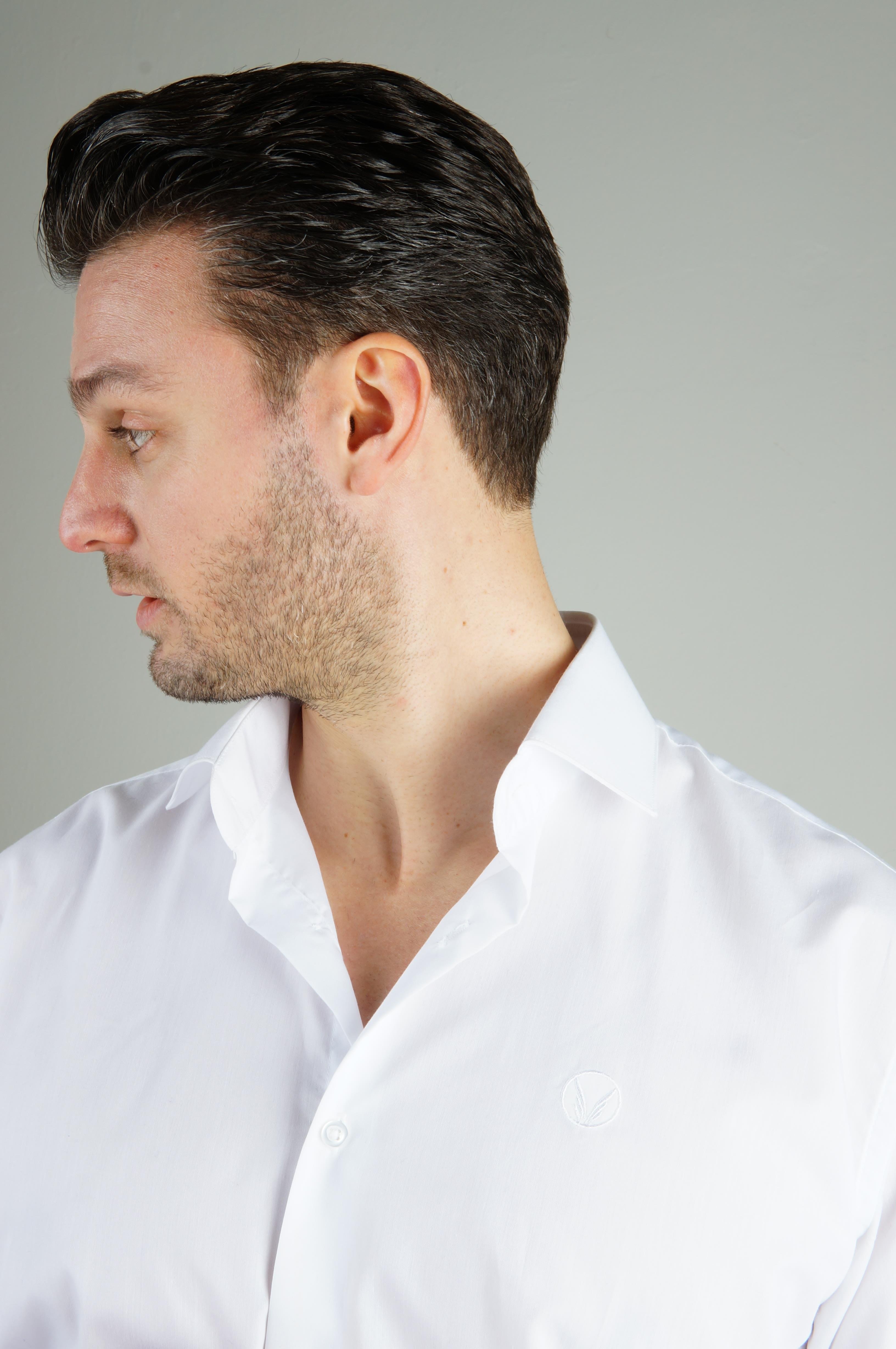 Maserto Basic Uzun Kollu Beyaz Slim Fit Gömlek