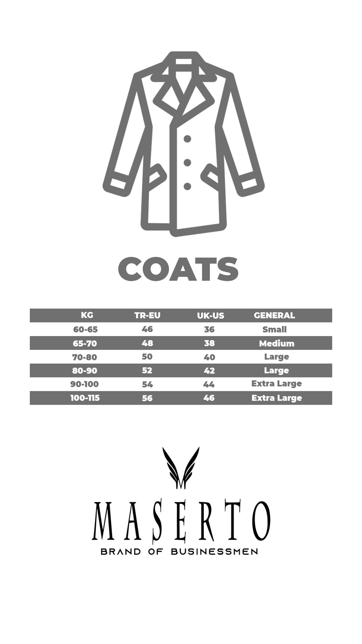 Maserto Gray Coat Plain Patterned