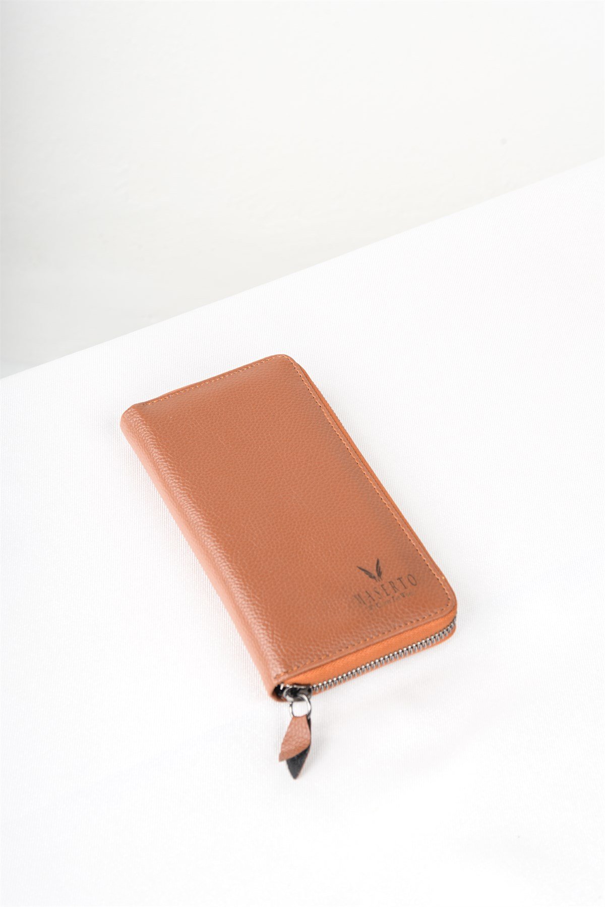 Maserto Kahverengi Cüzdan Düz Desenli