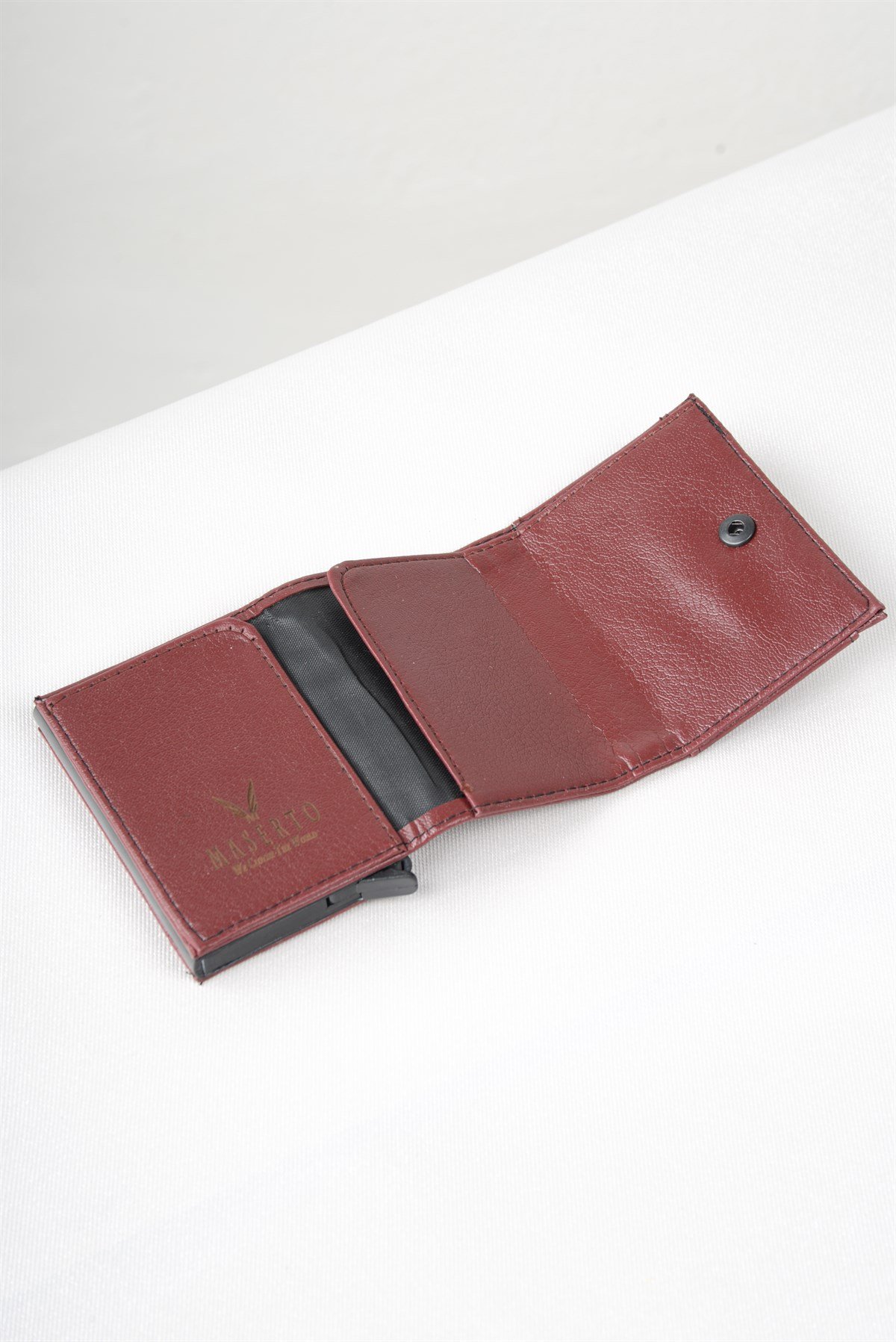 Maserto Kırmızı Cüzdan Düz Desenli