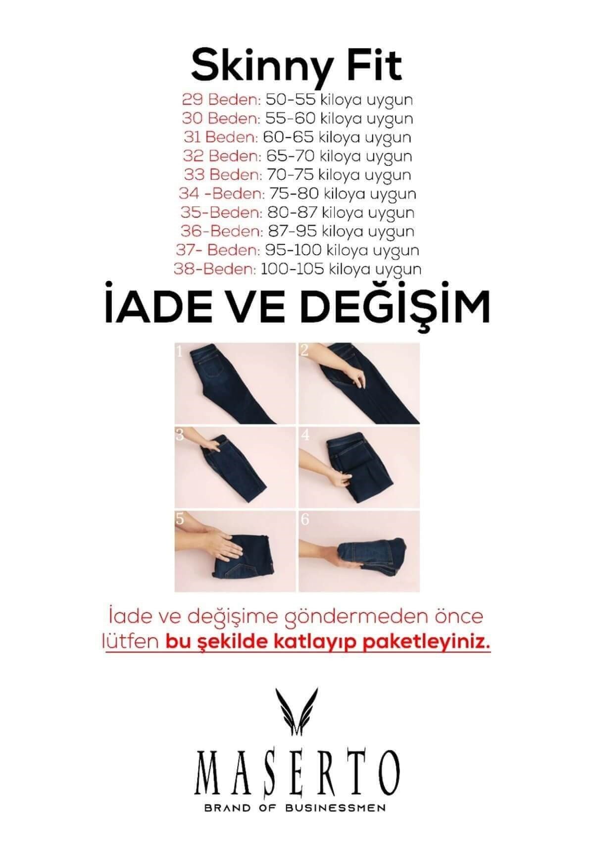 Maserto Krem Skinny Fit Pantolon Düz Desenli