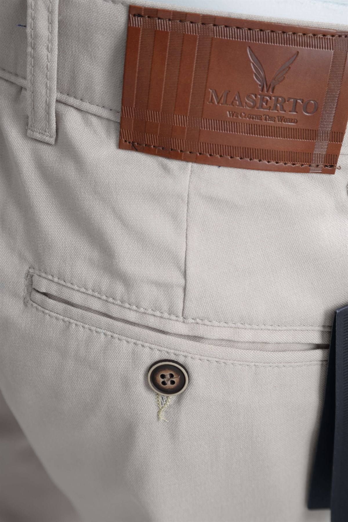 Maserto Krem Skinny Fit Pantolon Düz Desenli