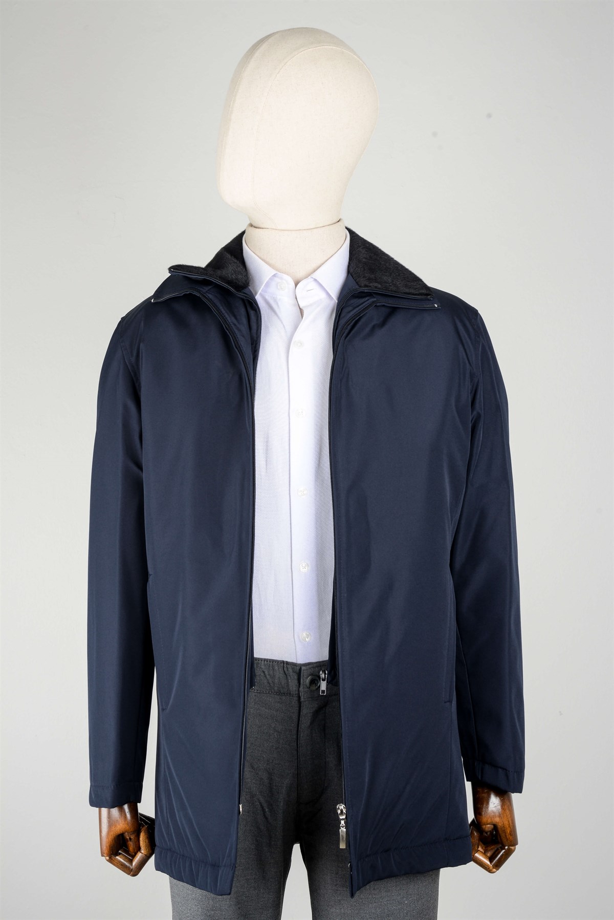 Maserto Lacivert Kaban Düz Desenli