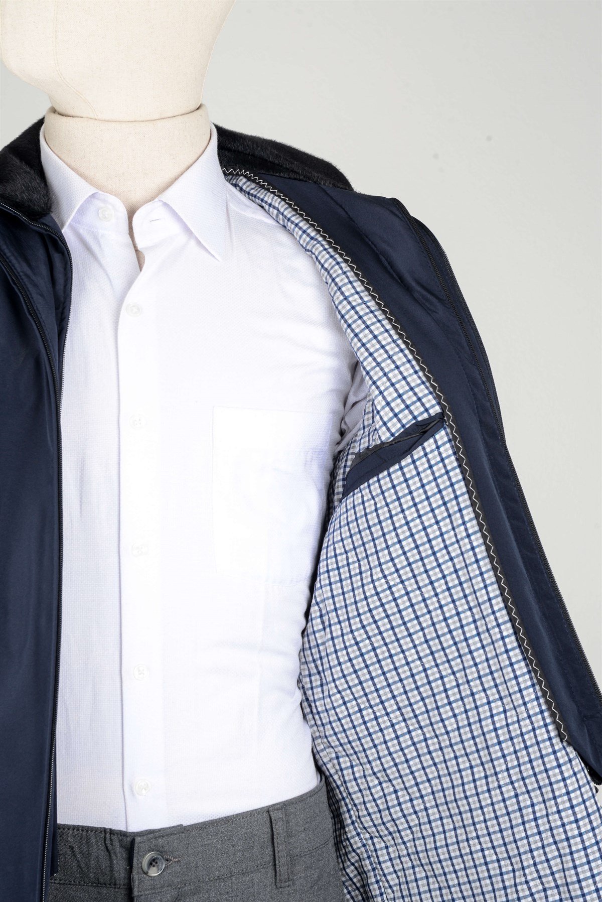 Maserto Lacivert Kaban Düz Desenli