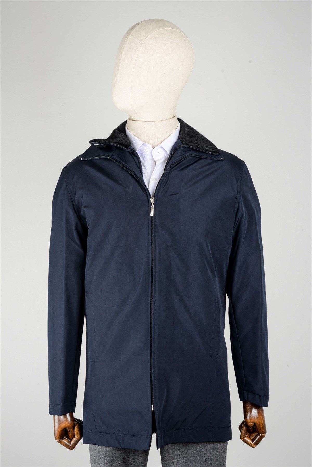 Maserto Lacivert Kaban Düz Desenli