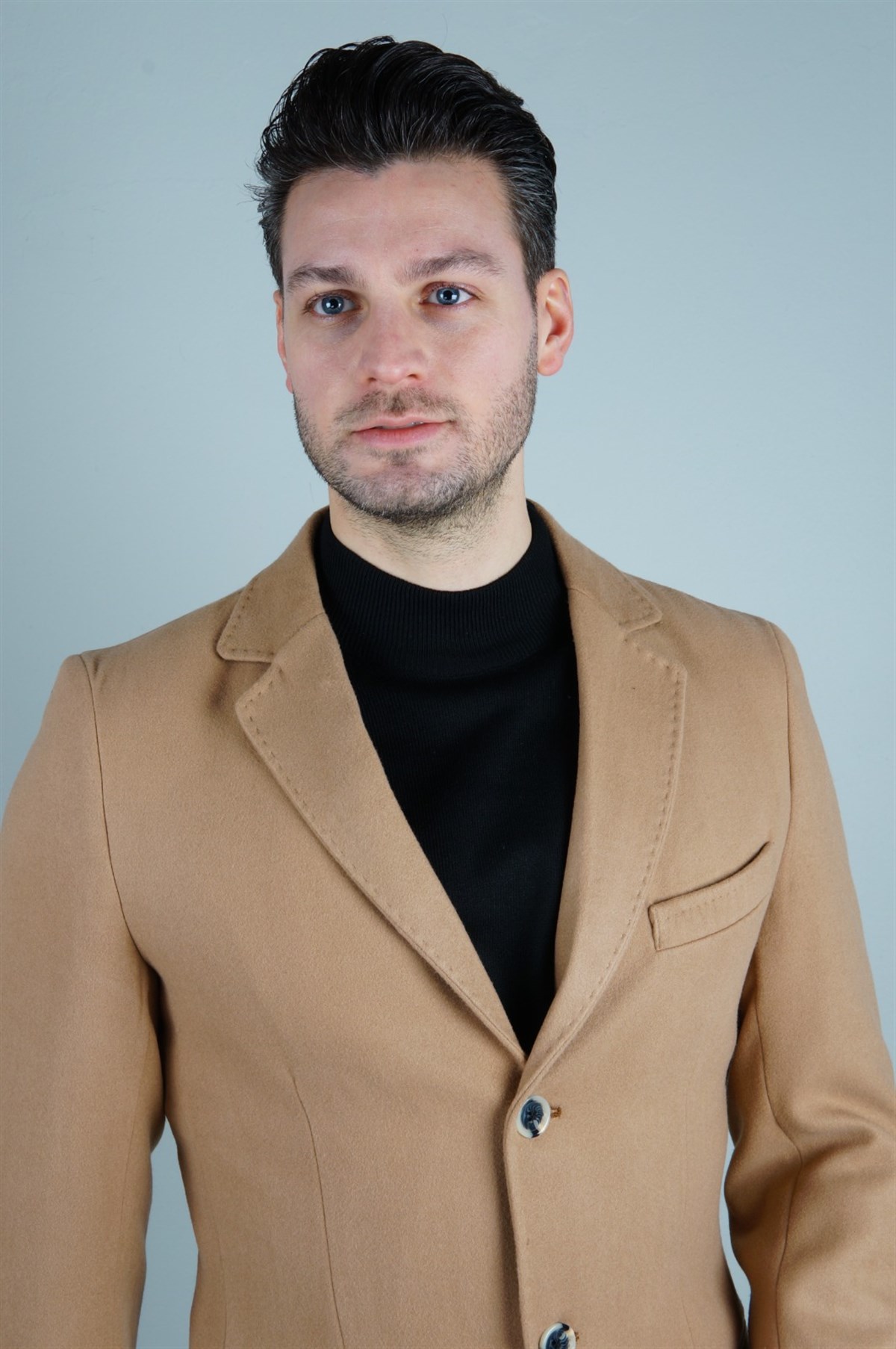 Maserto Mono Yaka Kahverengi Kaban Düz Desenli