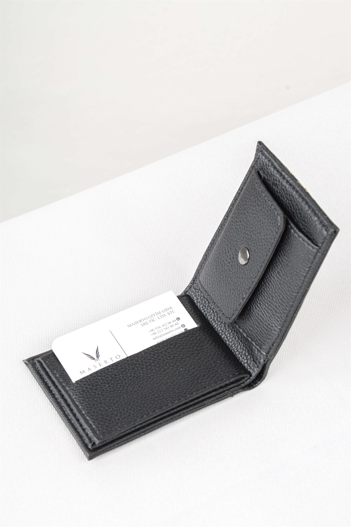 Maserto Siyah Cüzdan Desenli