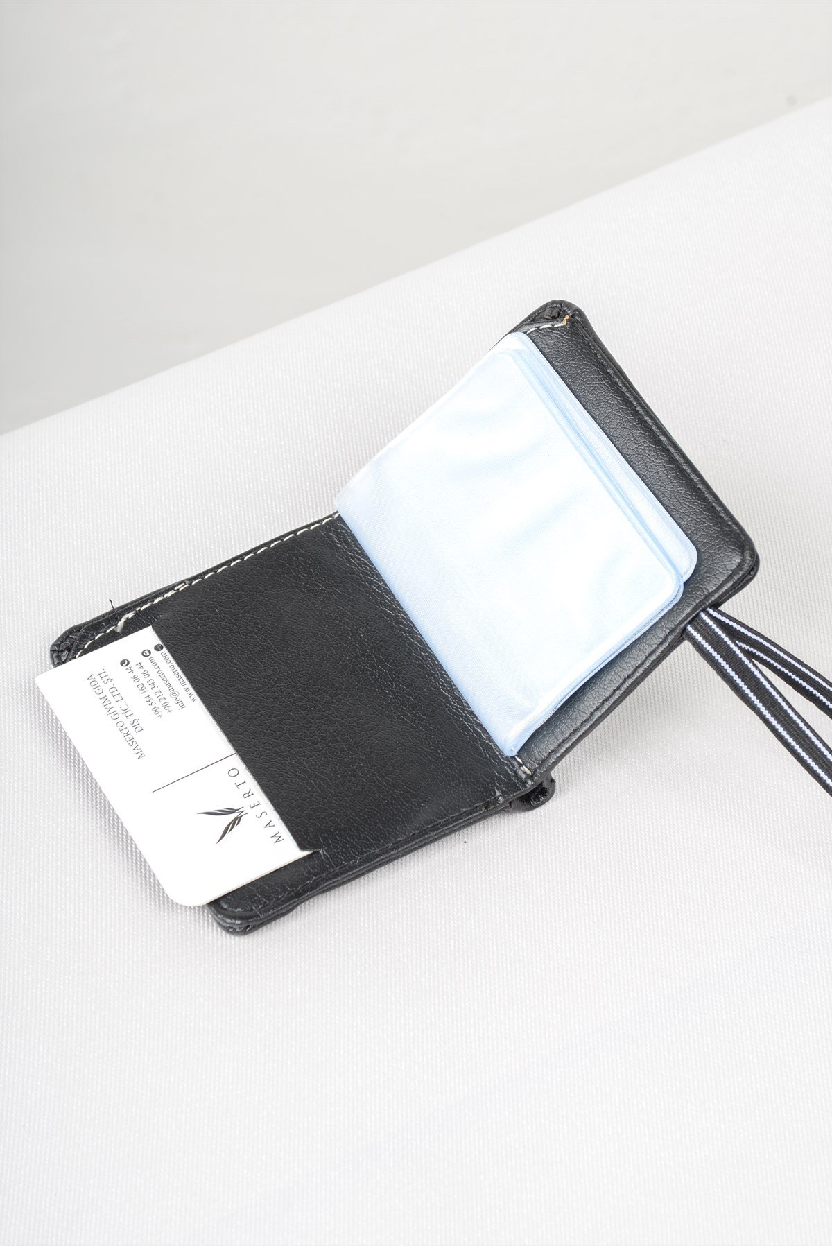 Maserto Siyah Cüzdan Düz Desenli