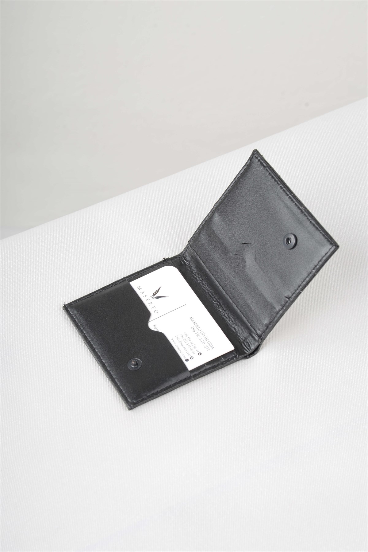 Maserto Siyah Cüzdan Düz Desenli