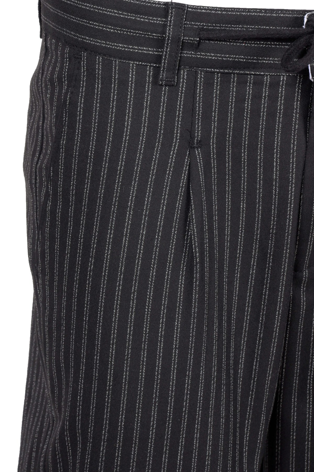 Maserto Siyah Pantolon Çizgili Desenli