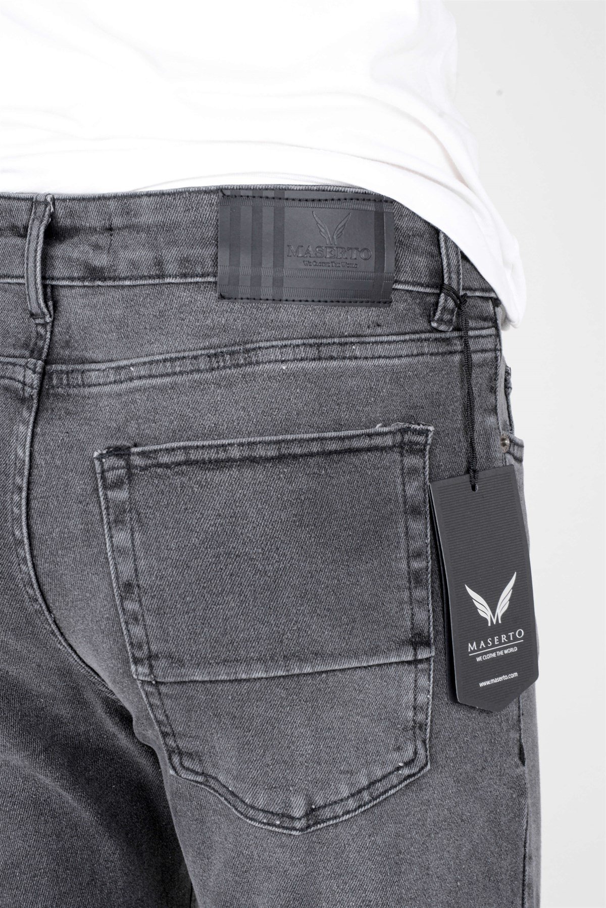 Maserto Skinny Fit Gri Jean Pantolon